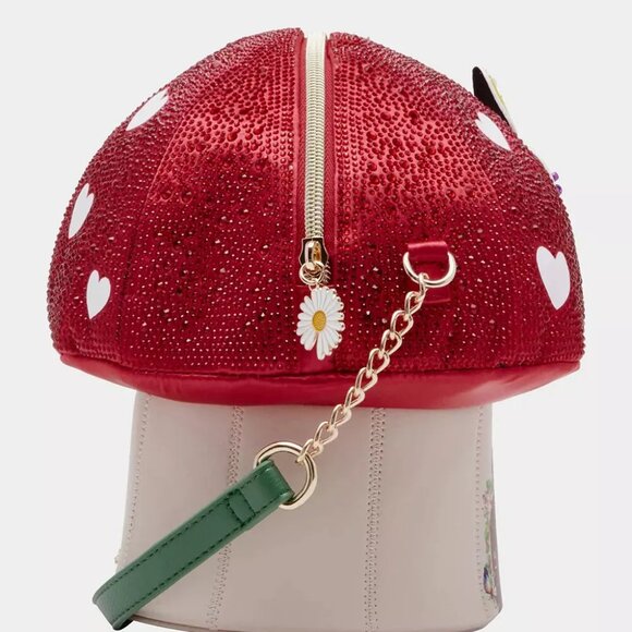 Betsey Johnson Kitsch Mush Love Crossbody Bag Mushroom & Butterfly New Sealed - Picture 5 of 14